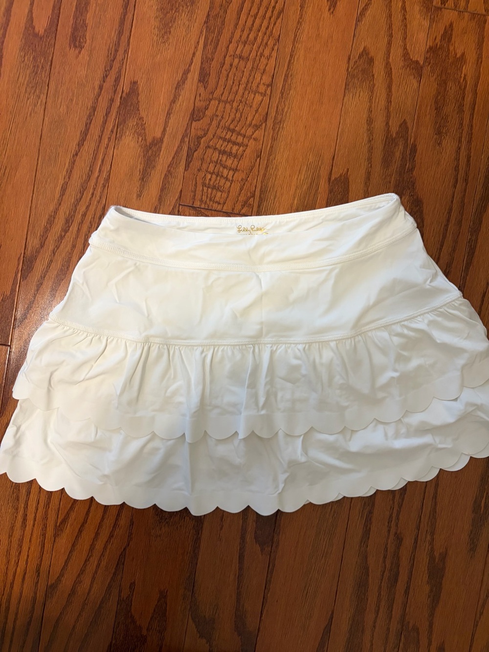 Lilly Pulitzer White Scalloped Athletic Skirt